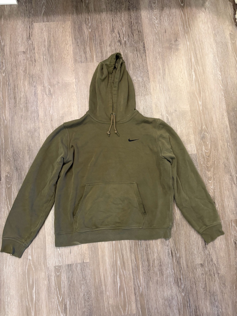 Nike Men's Olive Green Hooded Sweatshirt